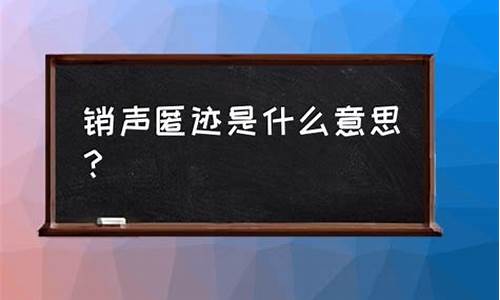 销声匿迹,是什么意思-销声匿迹是什么意思啊怎么读